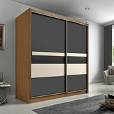 Trueliving 4 Door Sliding Designer wardrobe Laminated Finish & PU Finish (6Ft *2Ft *9Ft -1828.8MM X 609MM X 2743.2MM)